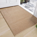 Front Door Mat 17''x30'', Absorbent Dirt Resist Washable Non Slip Low-Profile by QiCaiJia