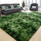 Tepook Fluffy Dark Green Rugs for Living Room Bedroom, 5x8 Soft Area Rug by Tepook