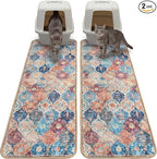 Hompet Cat Litter Mat 2 Pack, 18x54 Large Machine Washable Trapping Mats by Hompet