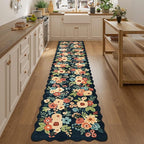 DUKINO 2.6x12 Runner Rug for Hallway, Non Slip Floral Washable Kitchen Rug - Image 7