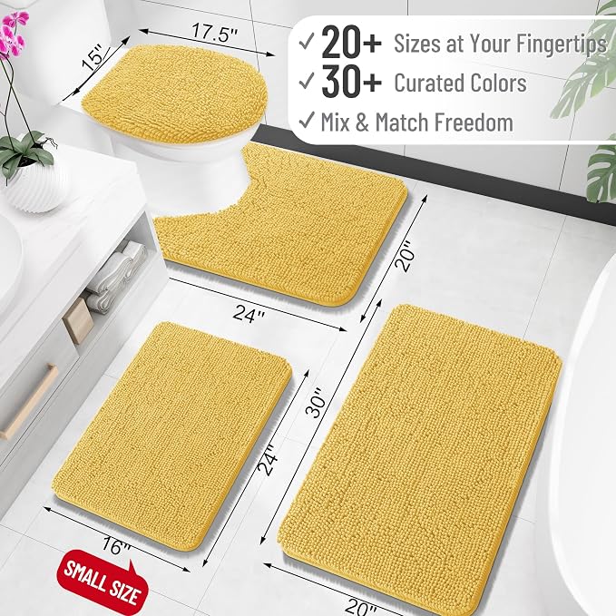 OLANLY Toilet Rugs U-Shaped 24x20, Extra Soft Absorbent Chenille Contour - Image 2
