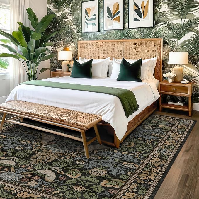 Botanical 10x14 Area Rug for Living Room, Extra Large Bedroom - Image 3