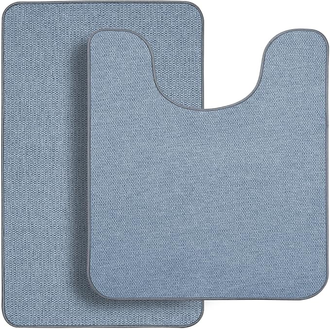 Bosap Bathroom Rugs Set 2 Pieces, Thin Bathroom Mats, Toilet Rugs, Quick Dry - Image 7