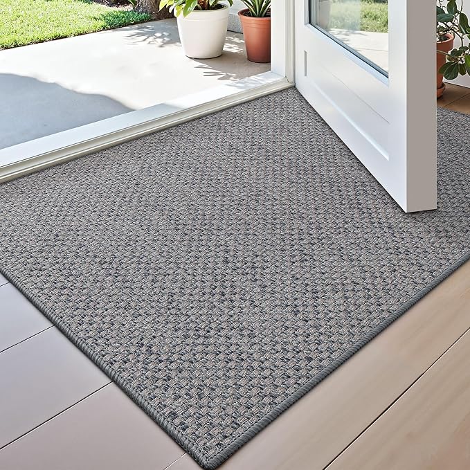 DEXI Ultra Thin Door Mat Indoor Entrance 24x36, Non Slip Rubber Backed Entryway by DEXI