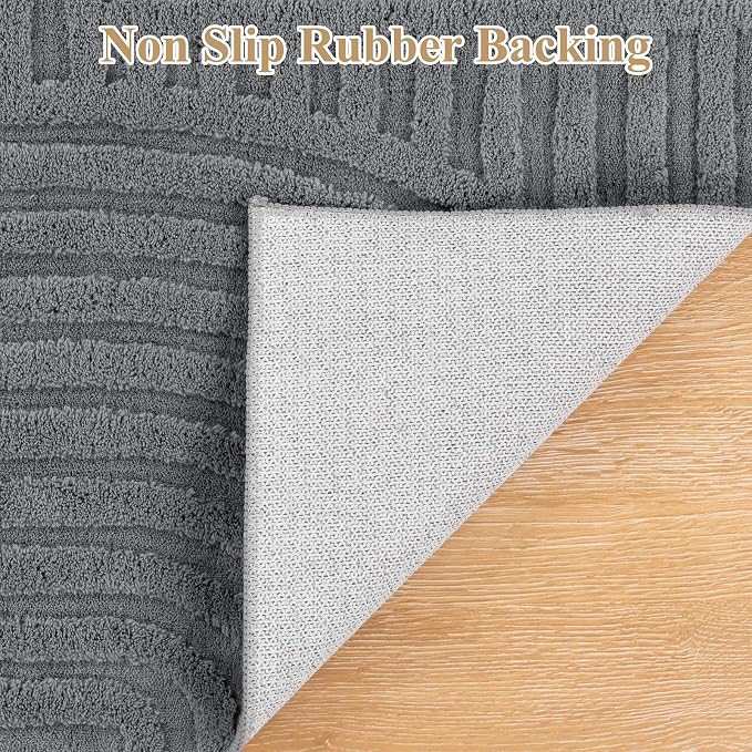 Pauwer 8x10 Washable Area Rugs for Living Room Modern Grey Solid Color Soft - Image 4