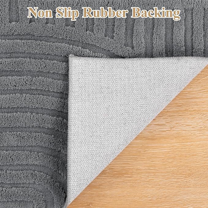 Pauwer 5x7 Washable Area Rugs for Living Room Modern Grey Solid Color Soft - Image 4