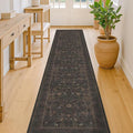 Washable Long 2x10 Hallway Runner Rug - 10ft Floral Foyer Rugs by Evyhood