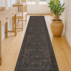 Washable Long 2x10 Hallway Runner Rug - 10ft Floral Foyer Rugs by Evyhood