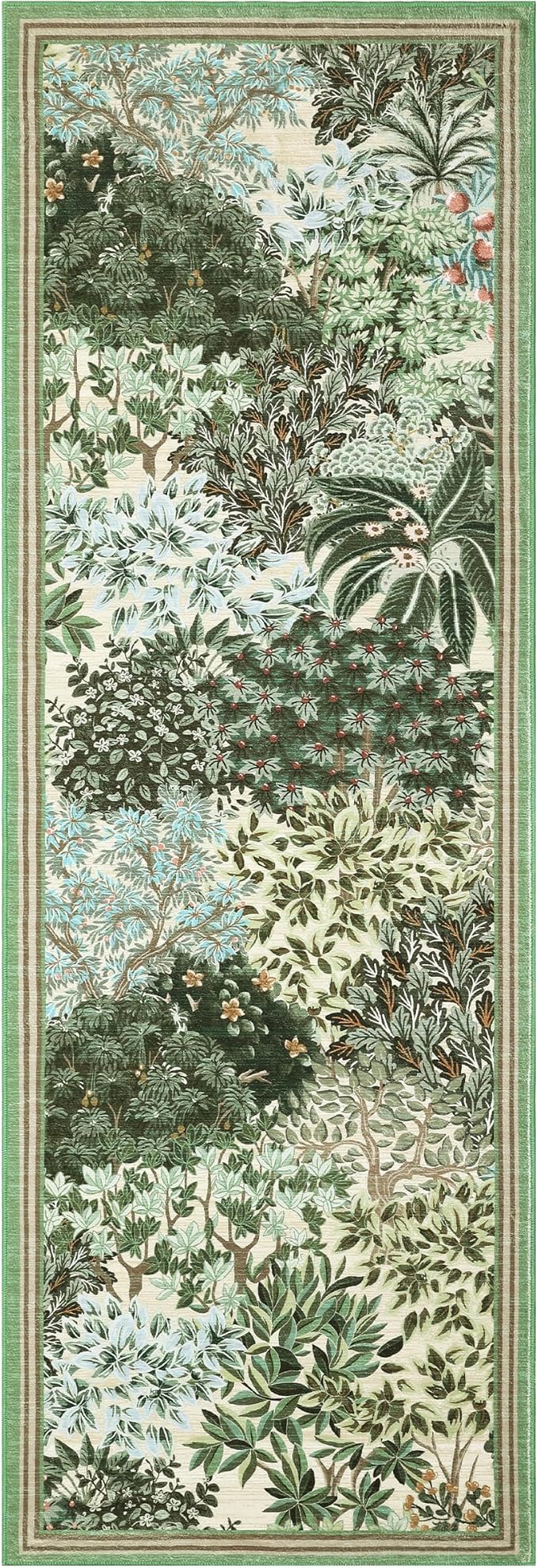 GarveeHome Forest Runner Rug 2.5x8, Botanical Low Pile Non Slip Stain - Image 4