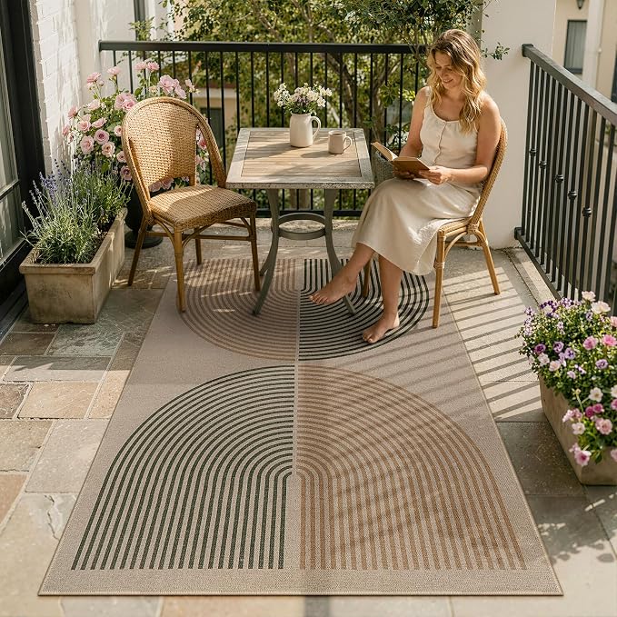 Lahome Modern Rainbow Easy Jute 3x5 Patio Rug, Washable Rugs - Image 6