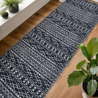 KUTA Long Hallway Runner Rug 2.6x18 Non-Slip Washable, Moroccan Vintage Black - Image 3