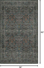 Vintage Floral Dark Green 3x5 Area Rugs - Image 2