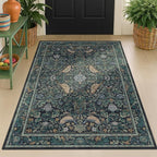Blue 3x6 Washable Rug for Large Entryway by HazoHaus
