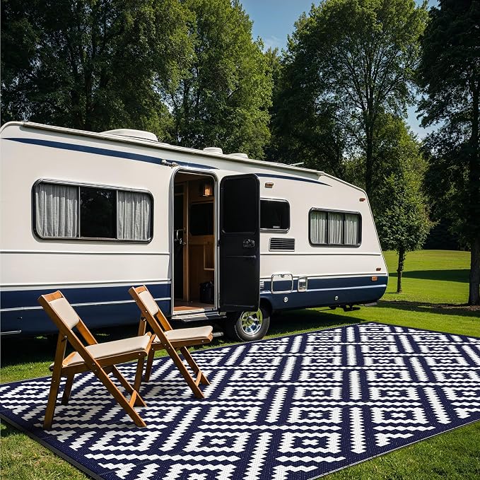 GENIMO Outdoor Rugs 8'x10' Waterproof, Reversible Mats, Area Plastic Straw Rug - Image 3