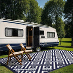 GENIMO Outdoor Rugs 8'x10' Waterproof, Reversible Mats, Area Plastic Straw Rug - Image 3