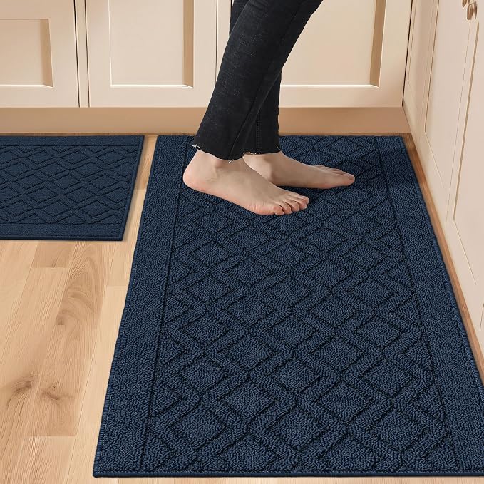 COSY HOMEER 48x20Inch/30X20Inch Kitchen Rugs Sets Non-Slip Washable Kitchen Mats by COSYHOMEER