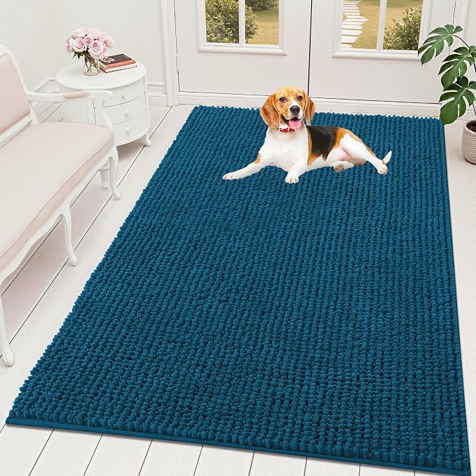 OLANLY Dog Door Mat for Muddy Paws 70x46, Ultra Absorbent Chenille Mud Doormat by OLANLY