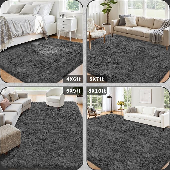 6x9 Area Rug for Living Room: Ultra Soft Fluffy Rug Modern Large Thicked Shag - Image 5