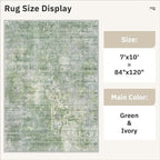 Soalmost 7x10 Area Rug for Living Room Washable Abstract Vintage Soft Thin - Image 5