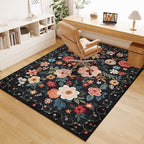DUKINO 4x6 Feet Office Chair Mat, Lightweight Non Slip Washable Floral Area Rug by DUKINO