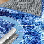 8x10 Shag Area Rugs for Living Room, Tie-Dyed Blue Large Fluffy Shaggy Rug for - Image 7