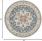 6ft Round Vintage Living Room Area Rug - Image 2