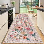 DUKINO 3x10 Runner Rug for Hallway, Washable Kitchen Floral Runner Rug - Image 6