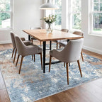 8x8 Square Living Room Area Rug – Washable Modern Neutral Abstract Indoor Rug - Image 5