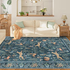 DUKINO 5x7 Rug, Washable Animal Living Room Rug - Image 3