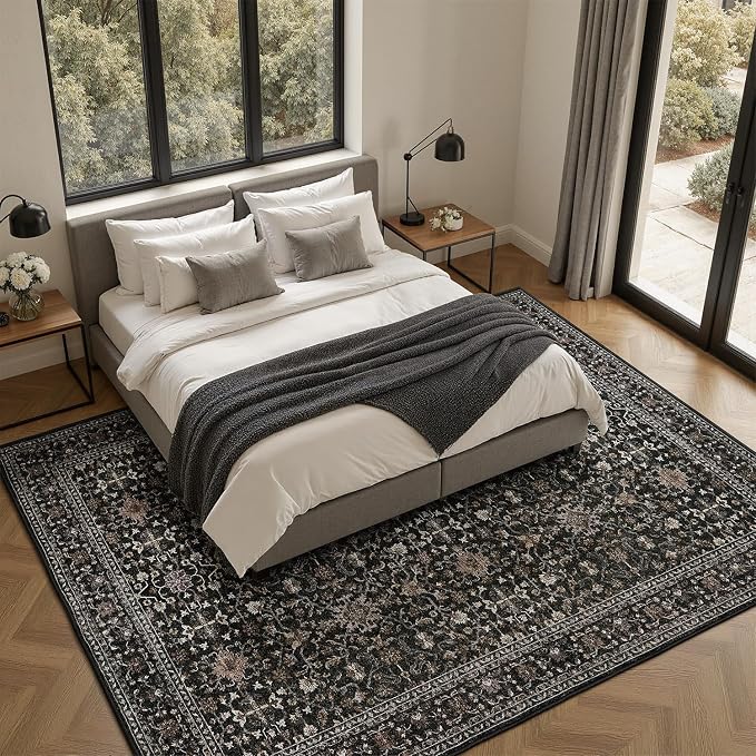 DCX Black 8x10 Rug, Kid & Pet Friendly - Image 4