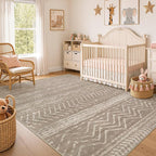 6x8 Area Rugs Living Room: Washable Boho Large Neutral Soft Rug Farmhouse Stain - Image 7