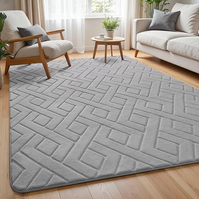 Macgace Ultra Soft Grey Area Rug by Macgace
