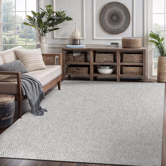 CAMILSON Easy Jute Rug 5x7 Indoor Outdoor Gray Farmhouse Area Rugs by CAMILSONIndoorOutdoorAreaRugs