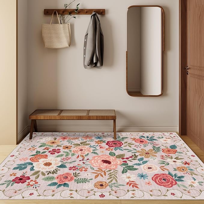 DUKINO 3x5 Area Rug, Floral Rugs - Image 6