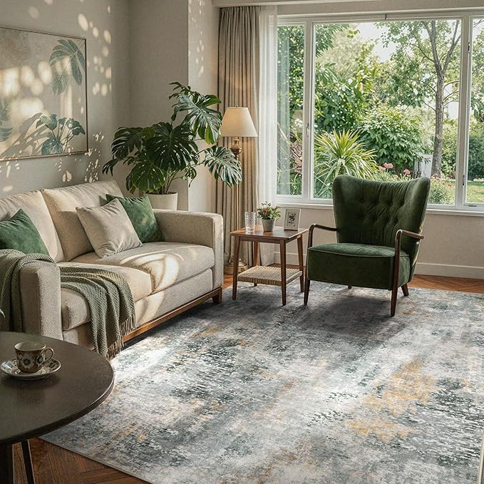 Lahome Washable 5x7 Area Rugs for Living Room, Soft Contemporary Low Pile by Lahome