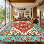 SERISSA 10x12 Area Rugs for Living Room, Large Washable Non-Slip Boho Rug by SERISSAHomeDecorCollection