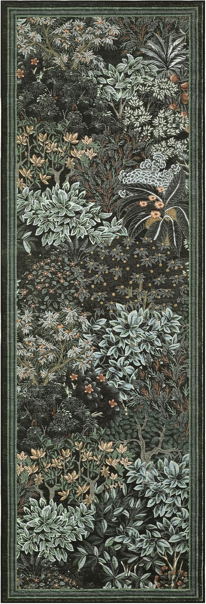 GarveeHome Forest Runner Rug, Botanical Low Pile Non Slip Stain Resistance - Image 4