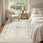 6x9 Area Rugs Living Room Rug: Washable Vintage Boho Rug No Slip Stain - Image 4