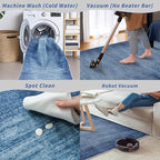 2x8 Washable Hallway Runner Rug – Non-Slip Modern Abstract Neutral Low-Pile - Image 8