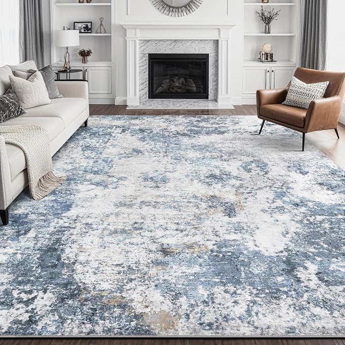 DMOYEST 9x12 Area Rug for Living Room, Washable & Non Slip Large Indoor Carpet by DMOYEST