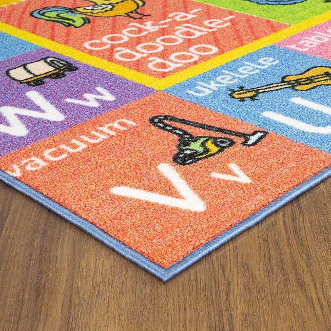 KC Cubs 8x10 ABC Alphabet Animal Sounds Rug – Educational Non-Slip Carpet Play - Image 4