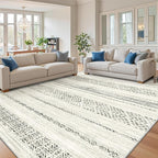 Miukiki 9x12 Area Rug for Living Room Moroccan Washable Rugs Non Slip Indoor by Miukiki