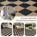 Lahome Colette Checkered Easy Jute Outdoor Rug, Large 6x9 Rug - Image 4