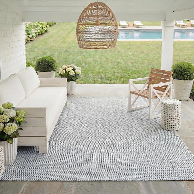 SAFAVIEH Courtyard Collection 8' x 10' Grey/Navy CY8521 Indoor/ Outside - Image 9