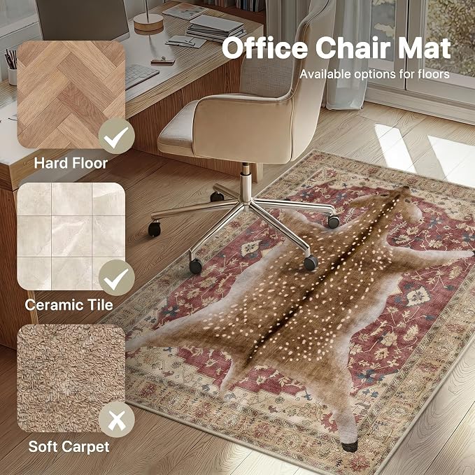 36"x60" Office Chair Mat for Hardwood Tile Floor, Under Desk Carpet Protector - Image 3
