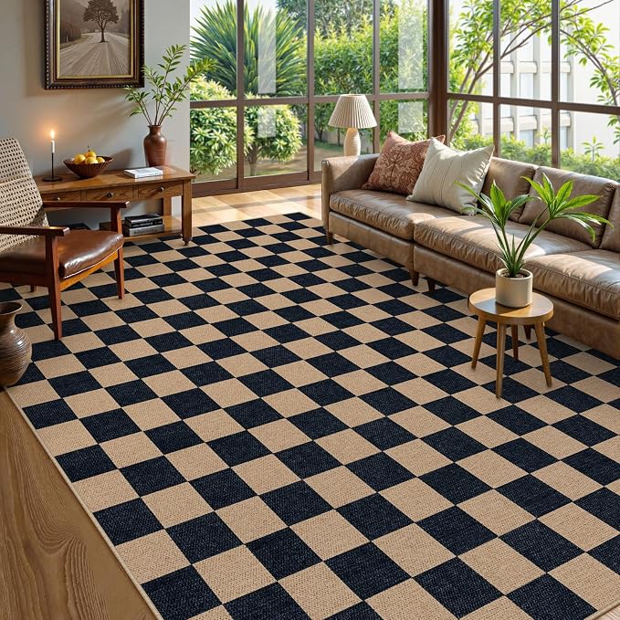 Lahome Colette Checkered Easy Jute Rug, 9x12 Area Rug - Image 3