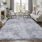 Area Rug for Living Room Bedroom: 4x6 Light Grey Soft Fluffy Shag Upgrade - Image 8