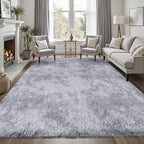 Area Rug for Living Room Bedroom: 6x9 Light Grey Soft Fluffy Shag Upgrade - Image 8