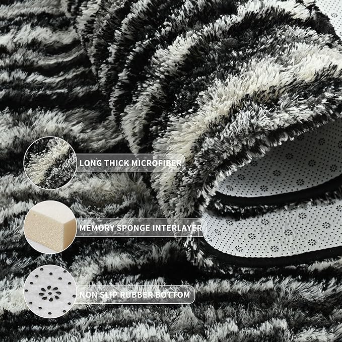 Tepook Fluffy Large Rugs for Living Room, 8x10 Area Rugs for Bedroom, Modern - Image 5