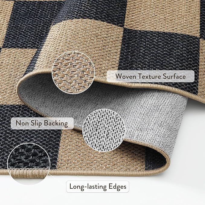 Lahome Checkered Easy Jute Rugs - Image 3